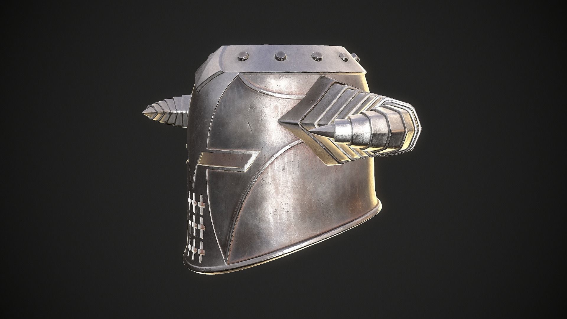 Knight Helmet 10 Low-poly 3D model_21