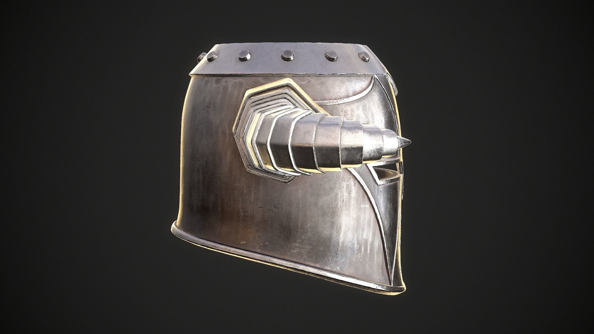 Knight Helmet 10 Low-poly 3D model_28