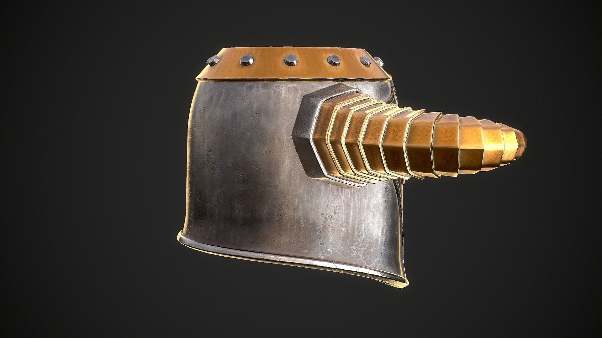 Knight Helmet 10 Low-poly 3D model_11