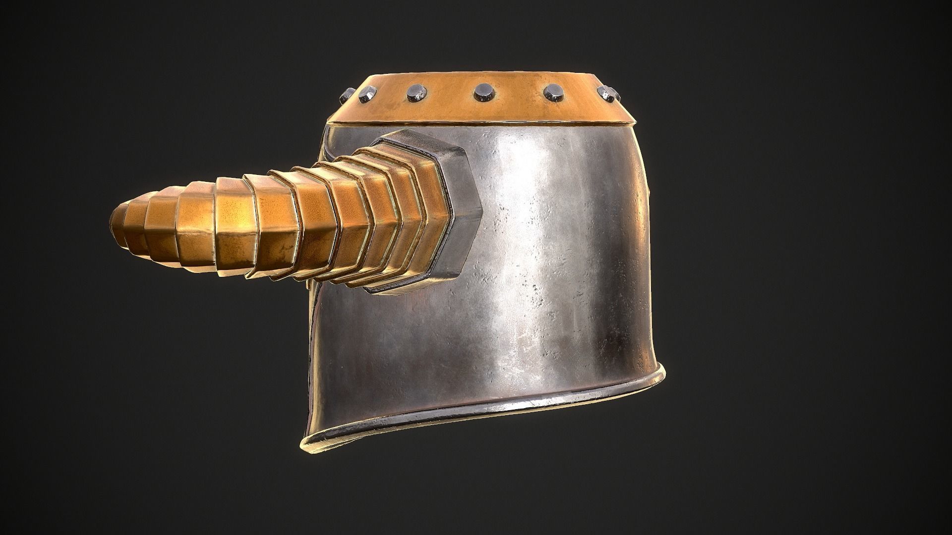 Knight Helmet 10 Low-poly 3D model_7