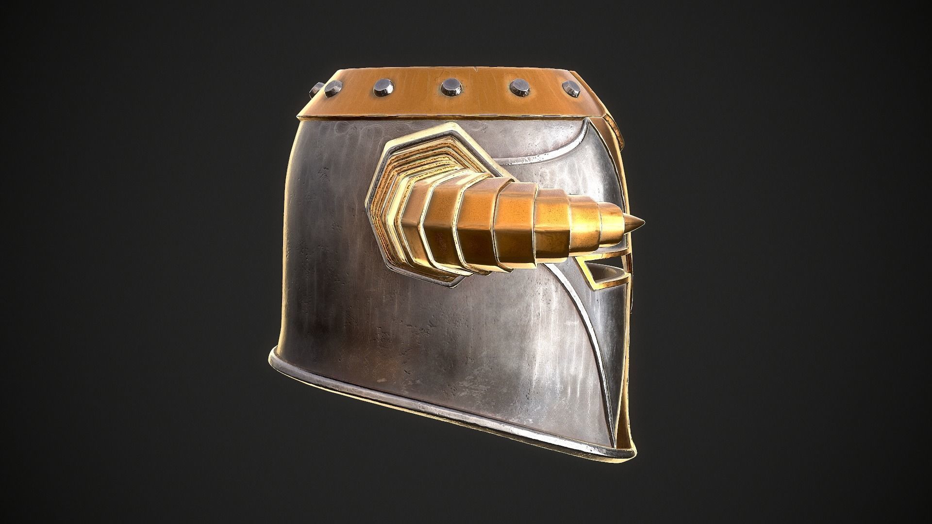 Knight Helmet 10 Low-poly 3D model_13