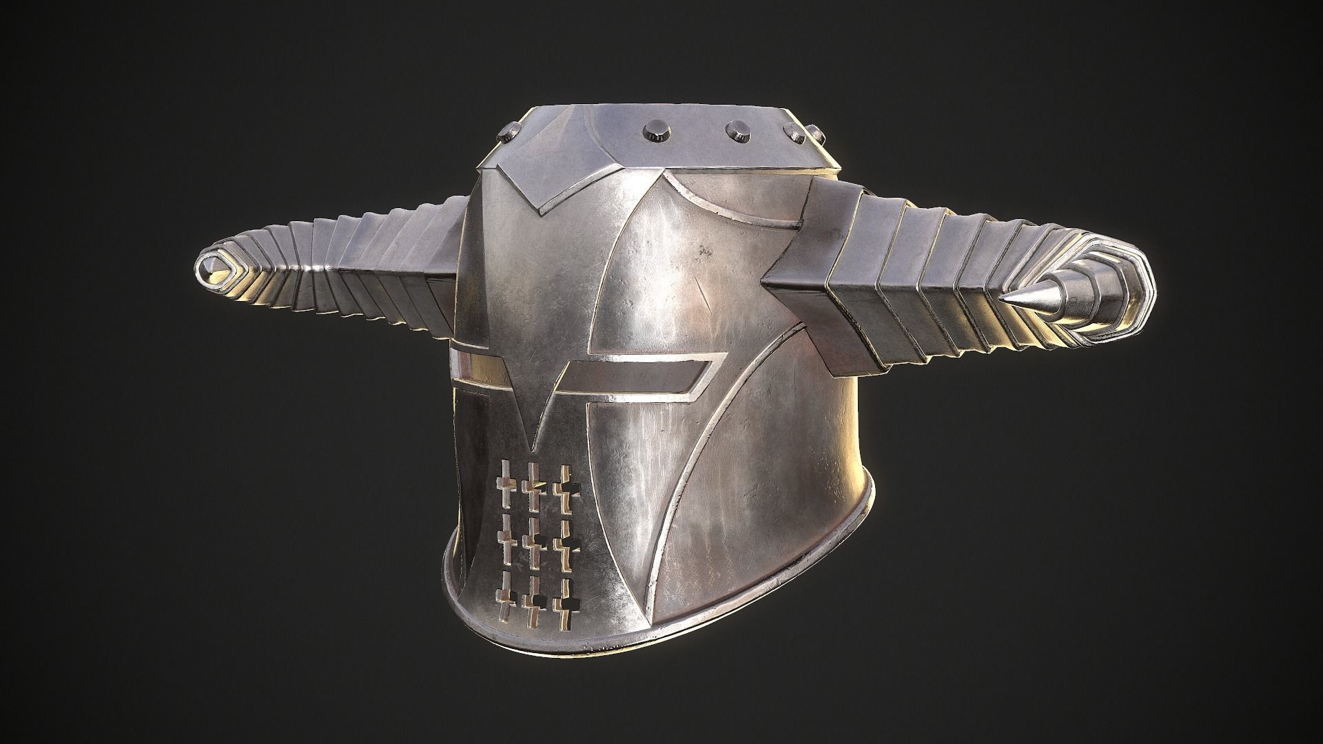 Knight Helmet 10 Low-poly 3D model_20
