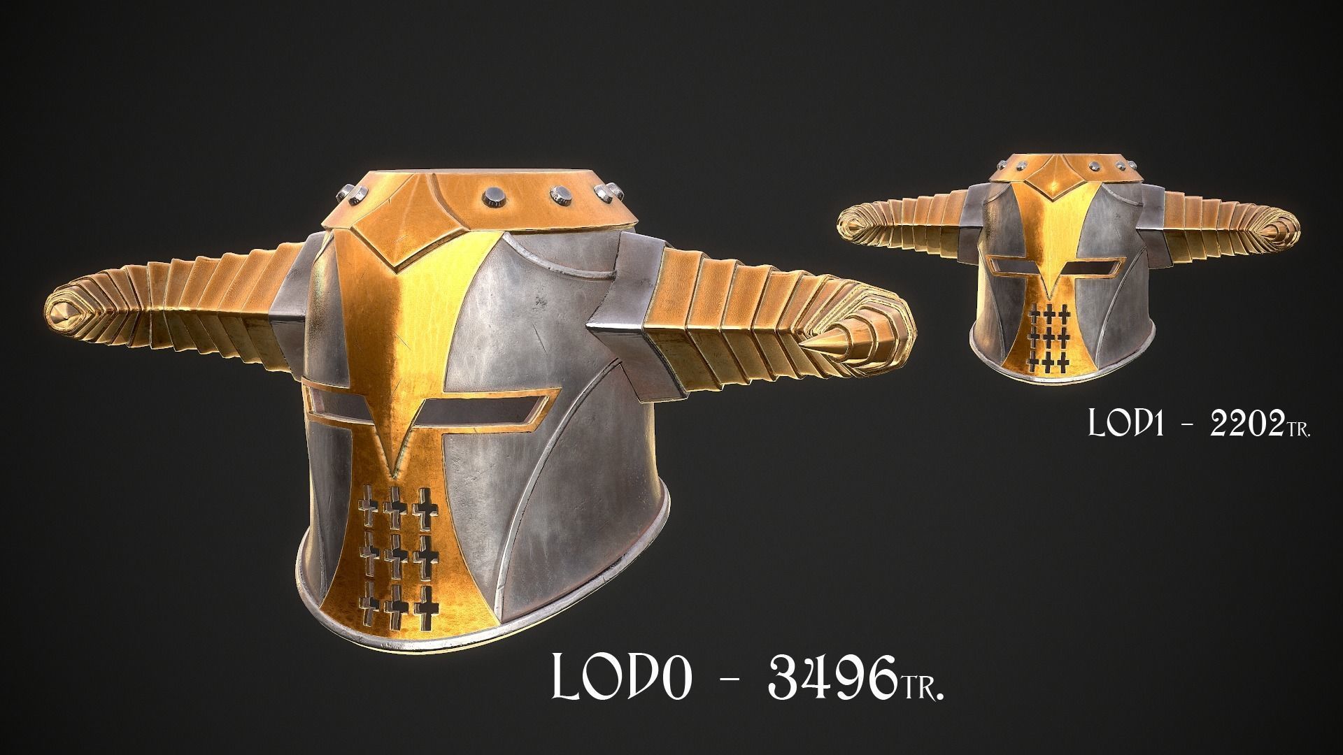 Knight Helmet 10 Low-poly 3D model_1