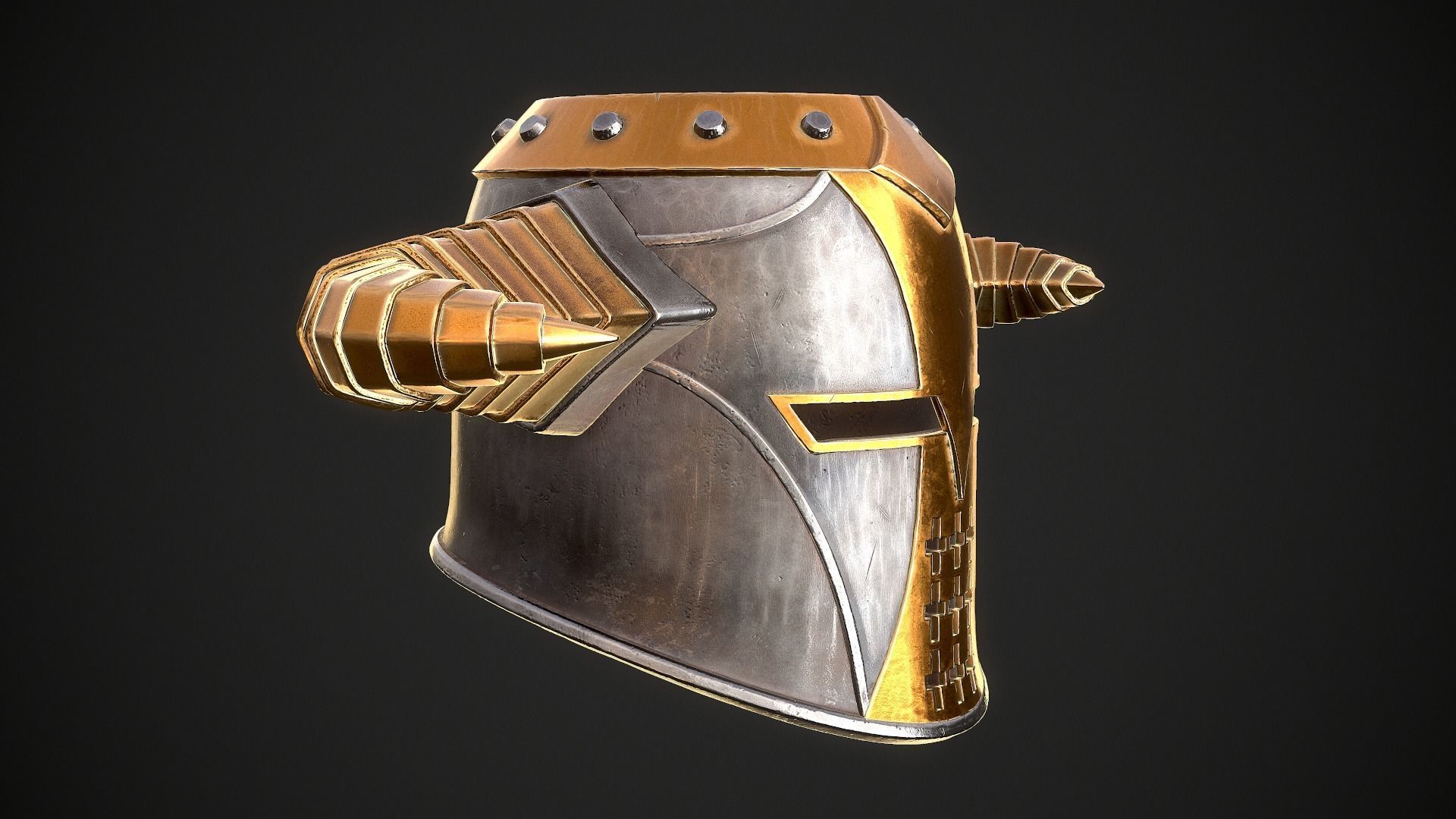 Knight Helmet 10 Low-poly 3D model_12