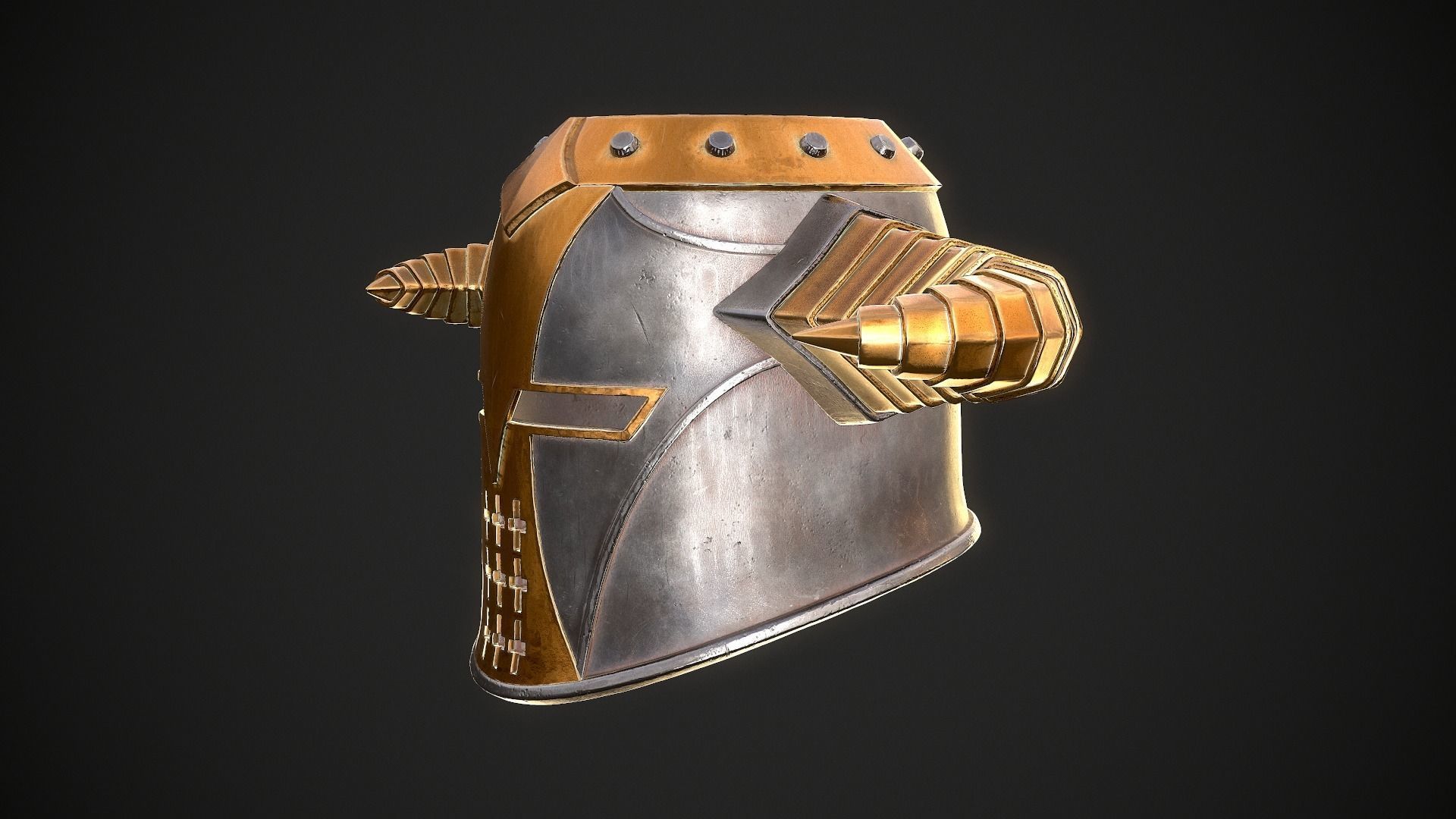 Knight Helmet 10 Low-poly 3D model_5