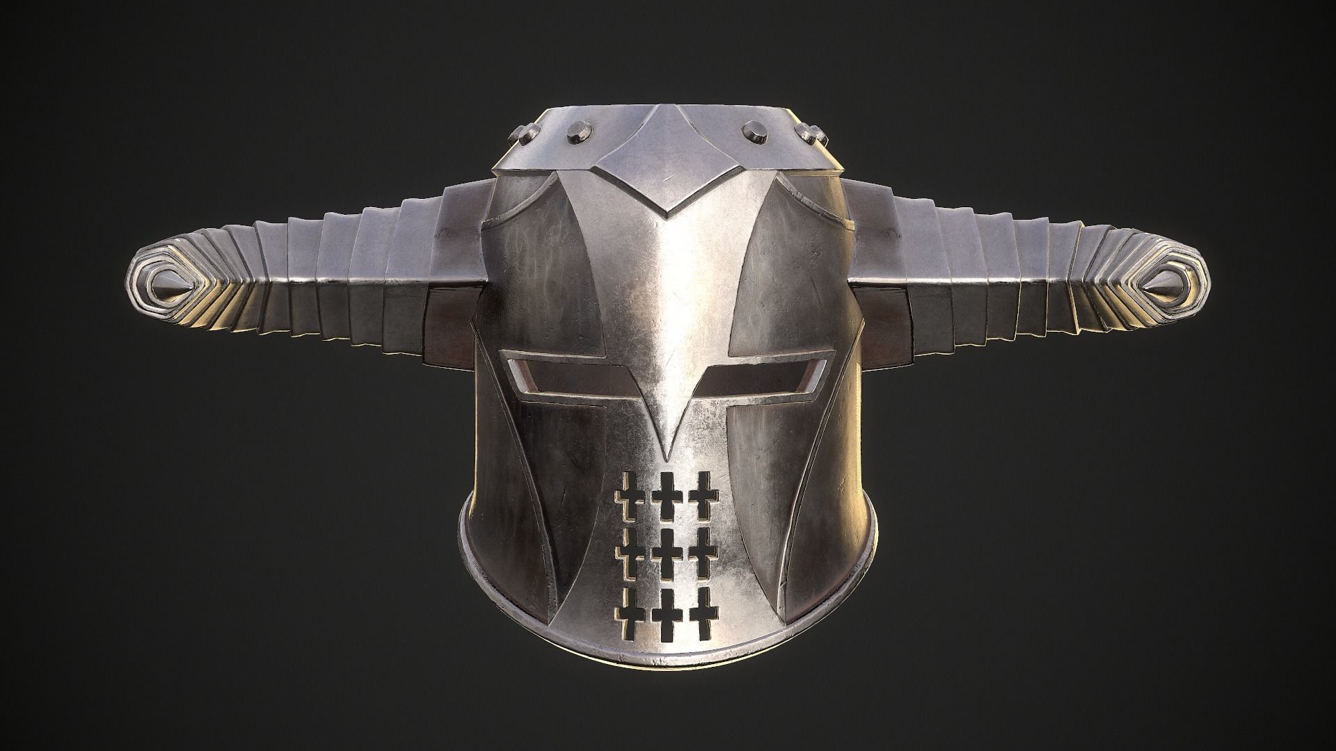 Knight Helmet 10 Low-poly 3D model_19