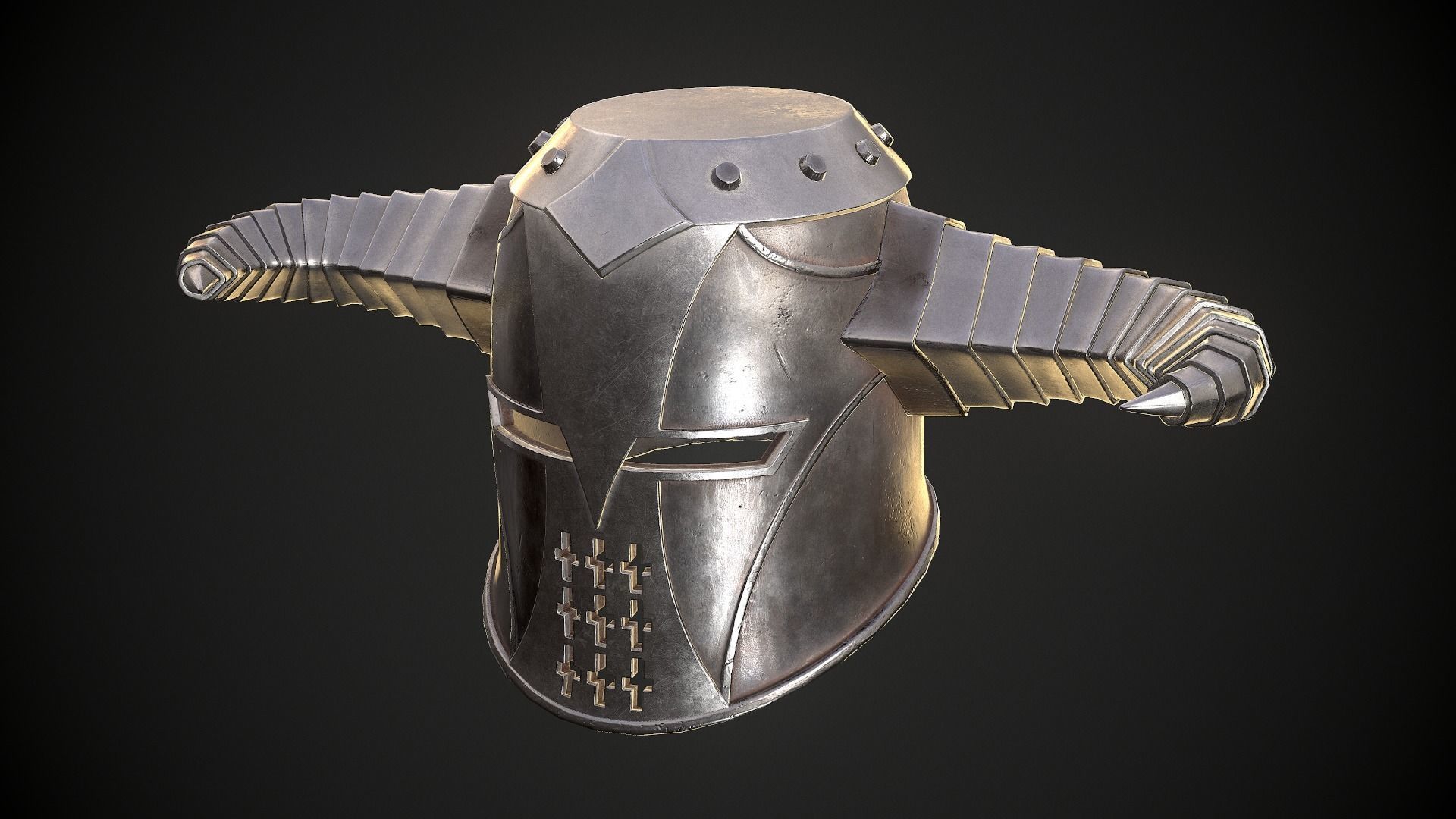 Knight Helmet 10 Low-poly 3D model_18