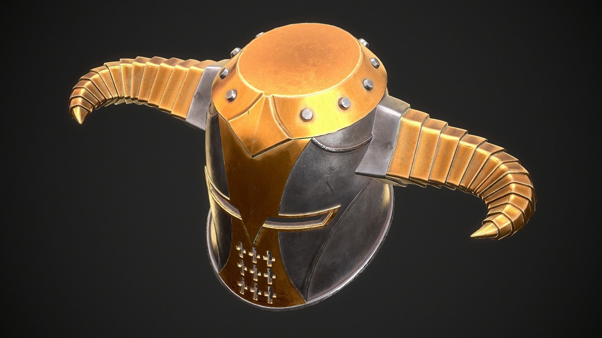 Knight Helmet 10 Low-poly 3D model_15