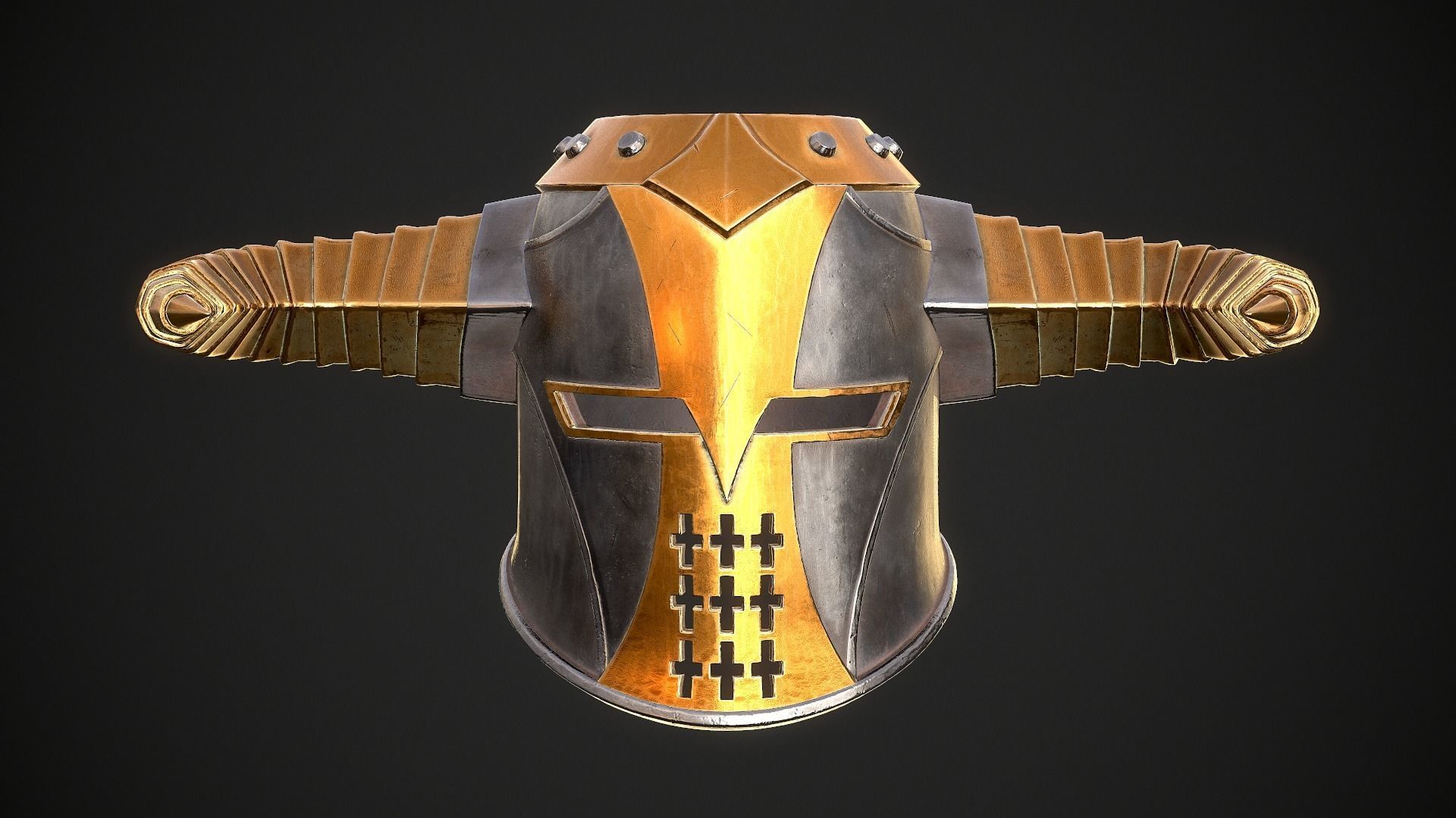 Knight Helmet 10 Low-poly 3D model_3