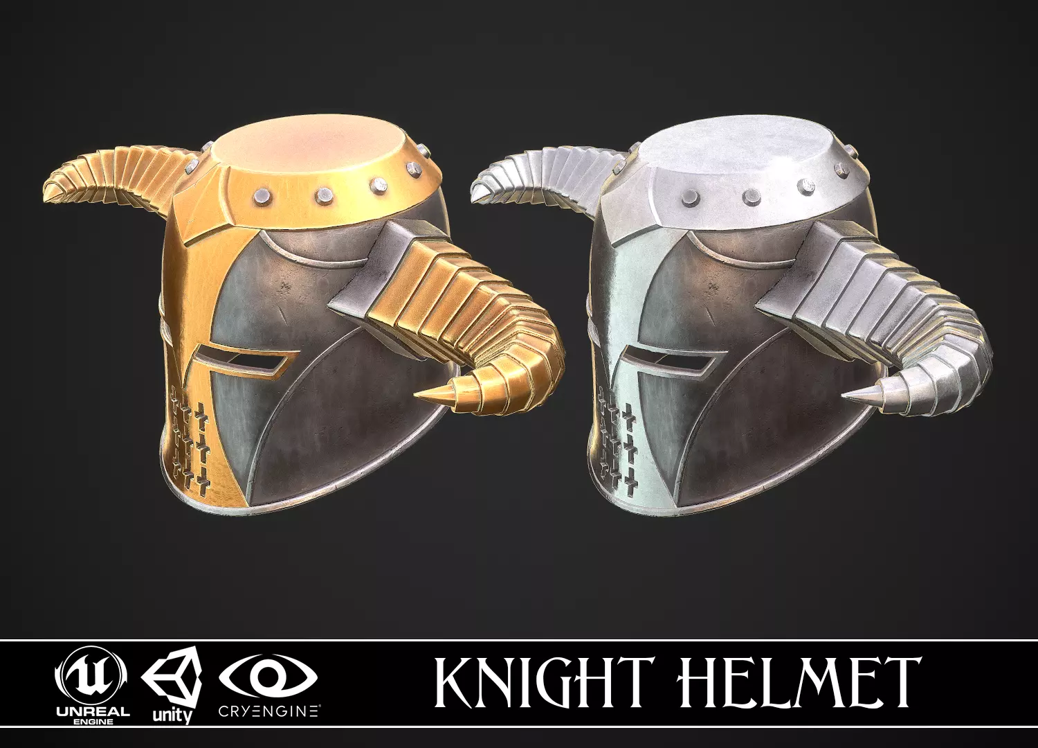 Knight Helmet 10 Low-poly 3D model_0