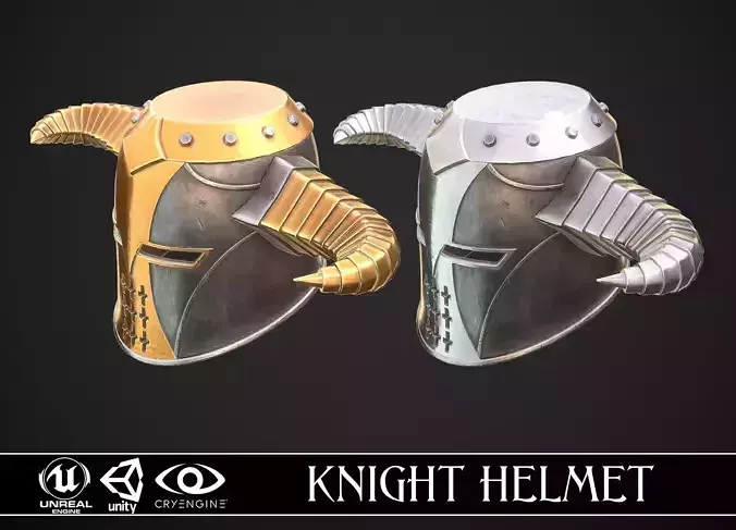 Knight Helmet 10 Low-poly 3D model