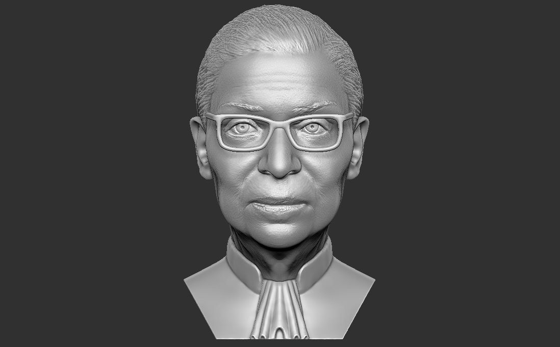 Ruth Bader Ginsburg bust 3D printing ready stl obj formats 3D print model_5