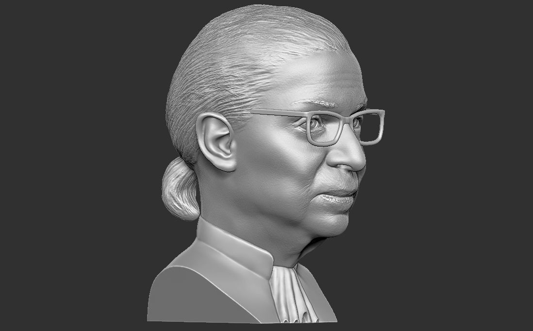 Ruth Bader Ginsburg bust 3D printing ready stl obj formats 3D print model_13