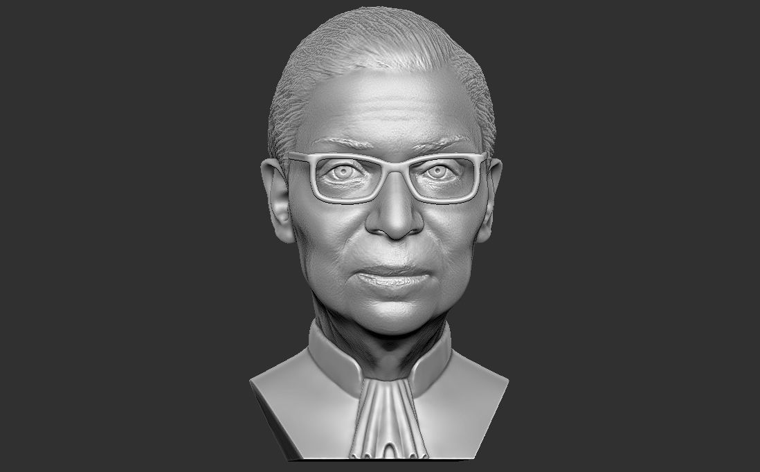 Ruth Bader Ginsburg bust 3D printing ready stl obj formats 3D print model_15