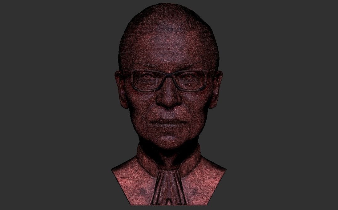 Ruth Bader Ginsburg bust 3D printing ready stl obj formats 3D print model_30