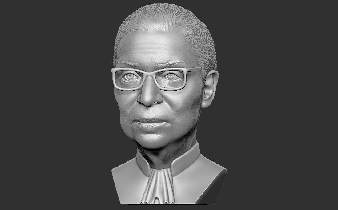 Ruth Bader Ginsburg bust 3D printing ready stl obj formats 3D print model_6