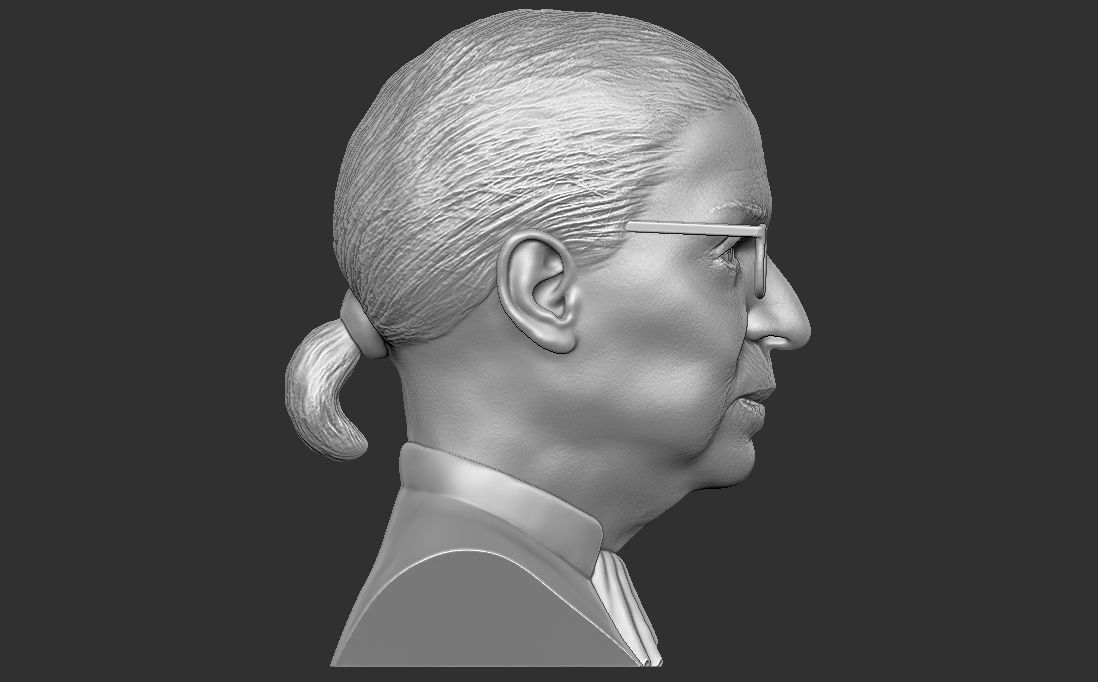 Ruth Bader Ginsburg bust 3D printing ready stl obj formats 3D print model_12