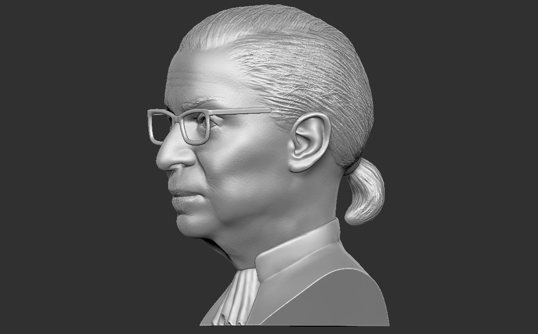 Ruth Bader Ginsburg bust 3D printing ready stl obj formats 3D print model_8