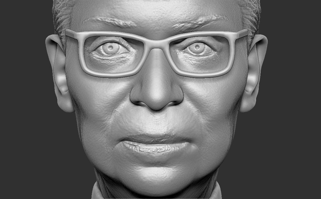 Ruth Bader Ginsburg bust 3D printing ready stl obj formats 3D print model_16