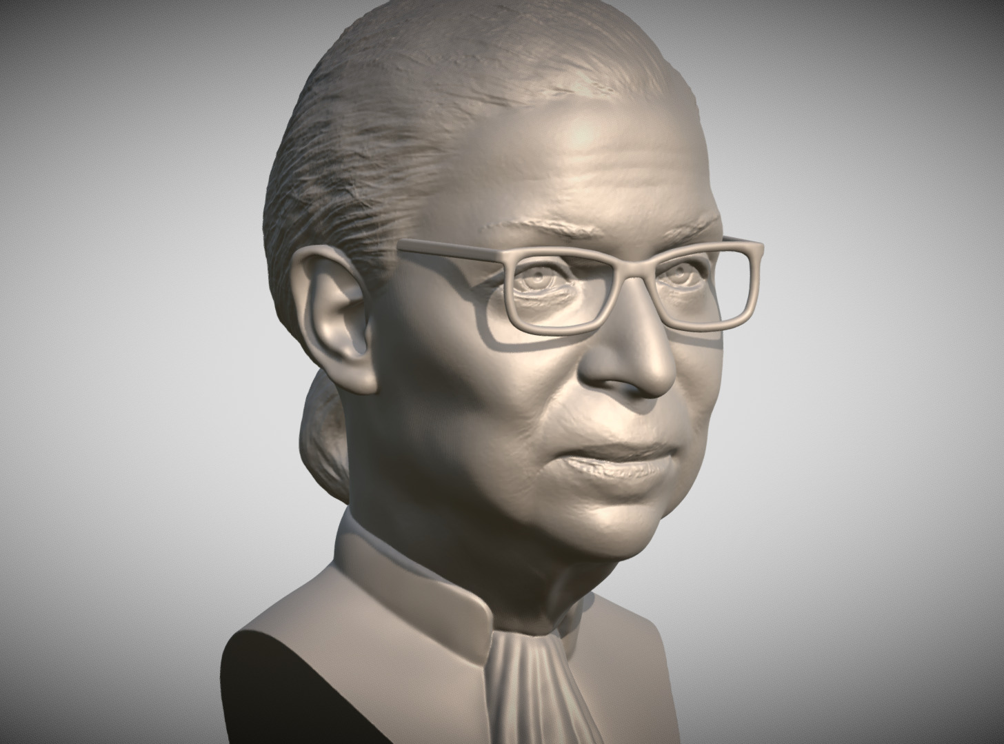Ruth Bader Ginsburg bust 3D printing ready stl obj formats 3D print model_2