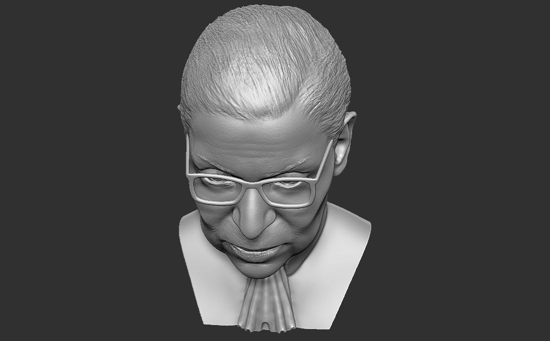 Ruth Bader Ginsburg bust 3D printing ready stl obj formats 3D print model_22