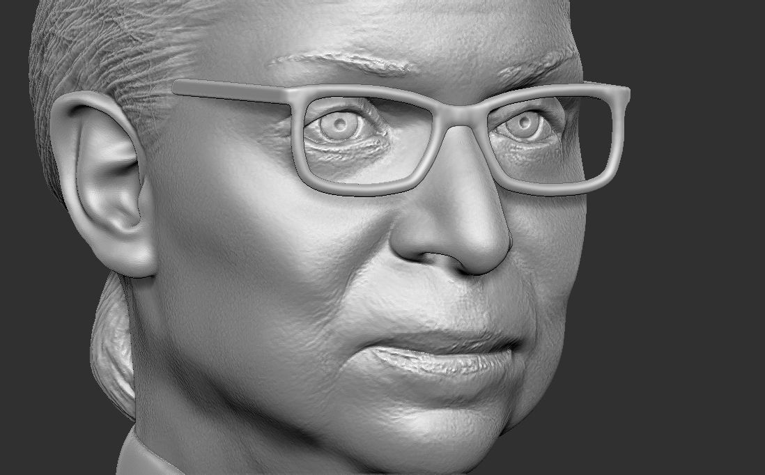 Ruth Bader Ginsburg bust 3D printing ready stl obj formats 3D print model_17
