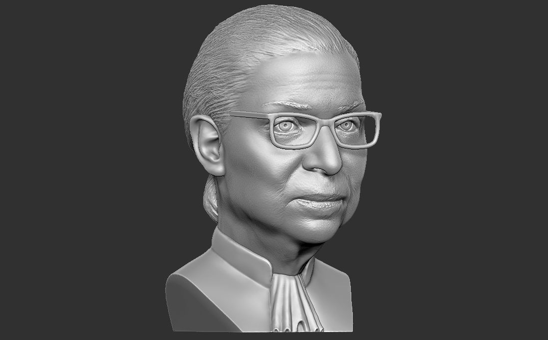 Ruth Bader Ginsburg bust 3D printing ready stl obj formats 3D print model_14