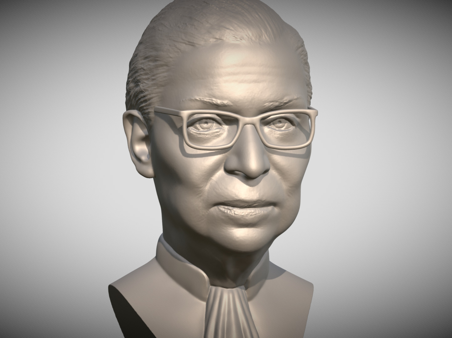 Ruth Bader Ginsburg bust 3D printing ready stl obj formats 3D print model_1