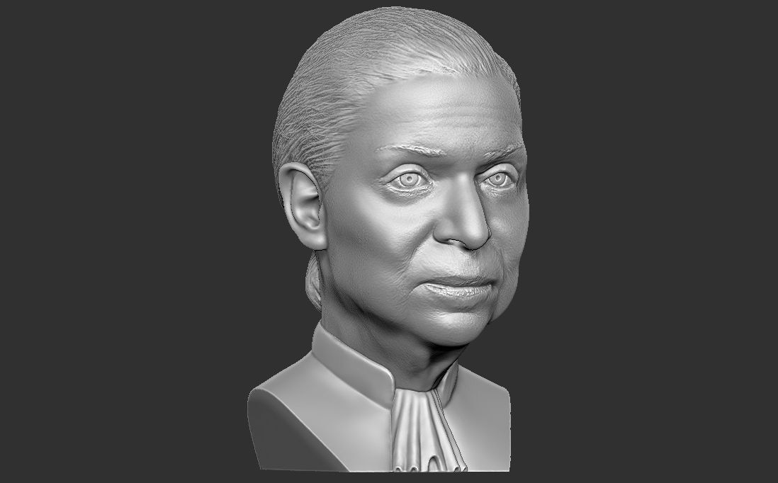 Ruth Bader Ginsburg bust 3D printing ready stl obj formats 3D print model_29