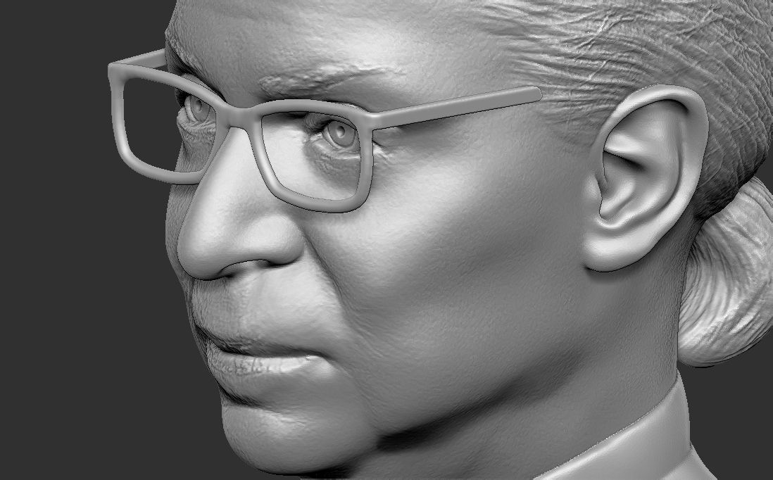 Ruth Bader Ginsburg bust 3D printing ready stl obj formats 3D print model_18