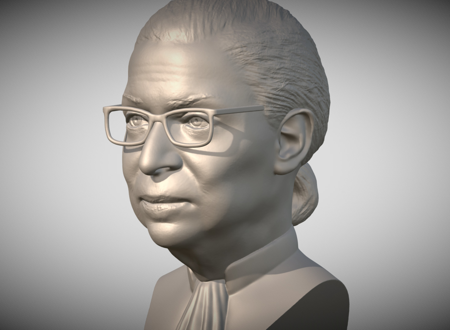 Ruth Bader Ginsburg bust 3D printing ready stl obj formats 3D print model_4
