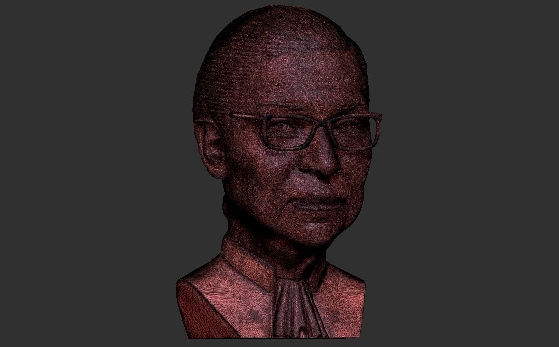 Ruth Bader Ginsburg bust 3D printing ready stl obj formats 3D print model_31