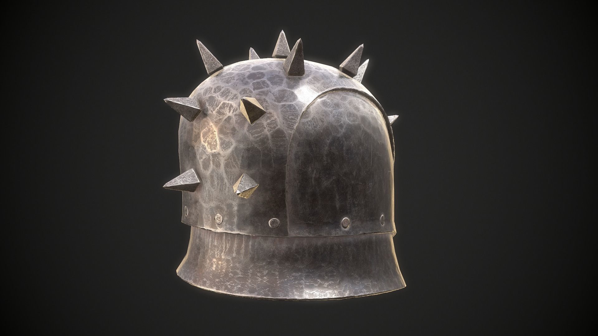 Orc Helmet 04 Low-poly 3D model_9