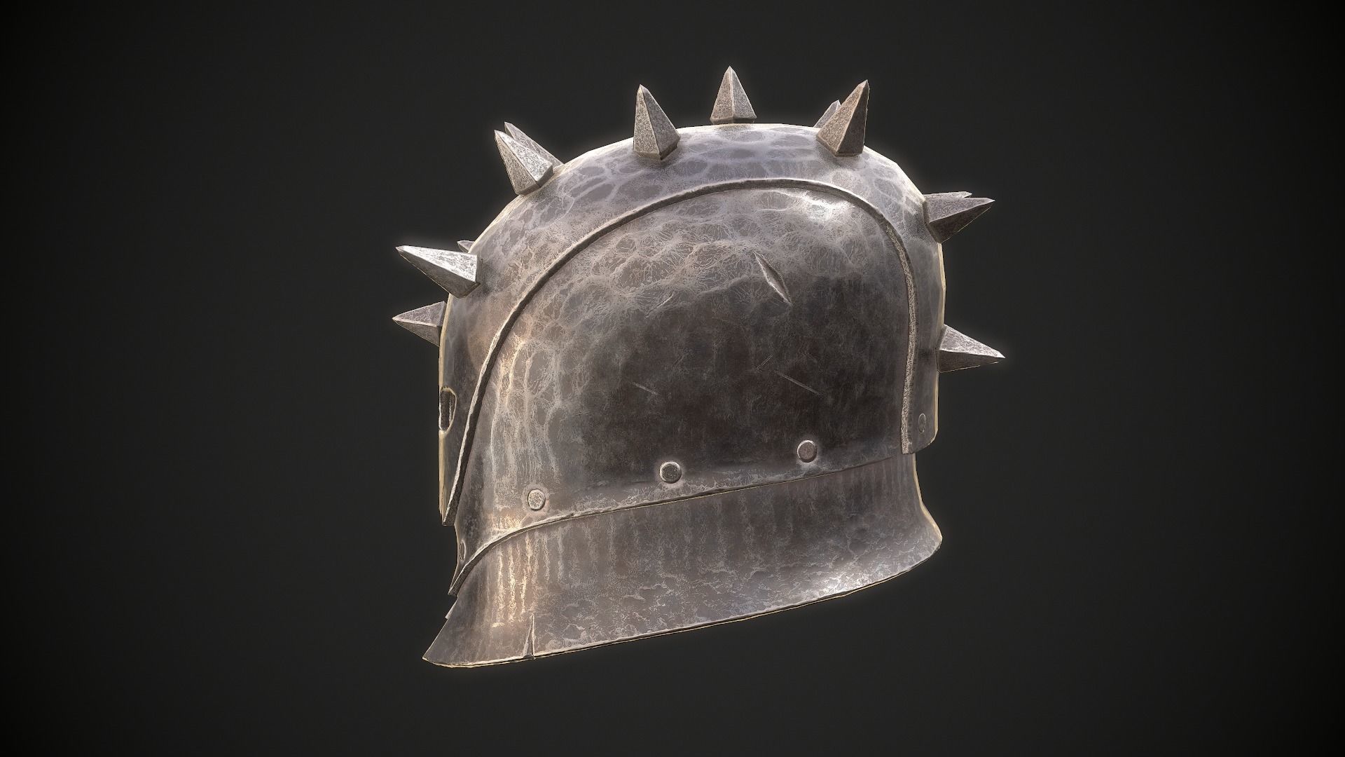Orc Helmet 04 Low-poly 3D model_5