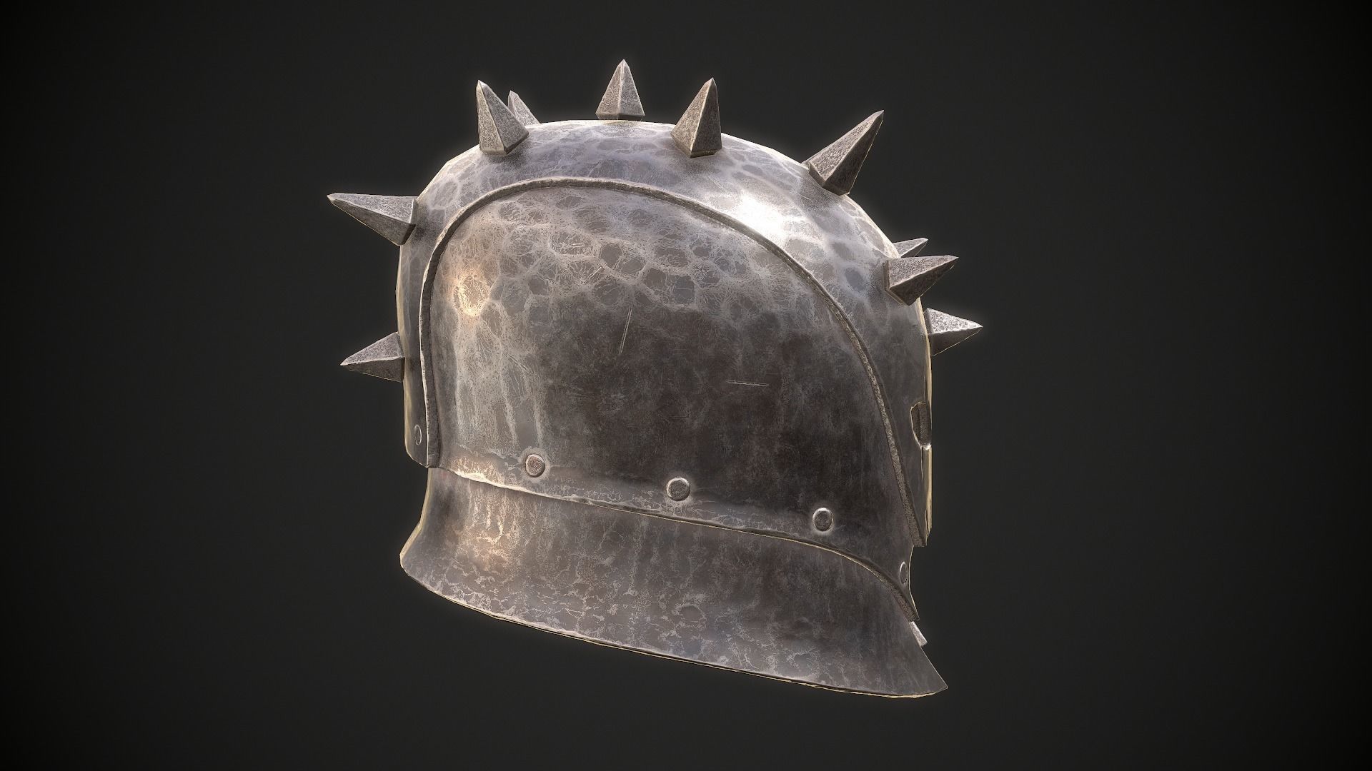 Orc Helmet 04 Low-poly 3D model_11