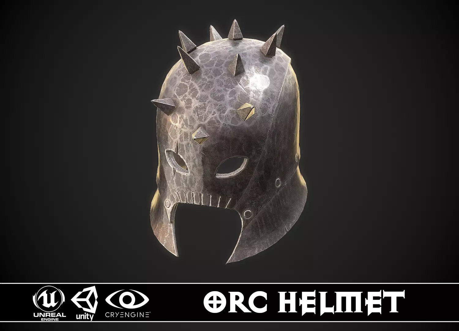 Orc Helmet 04 Low-poly 3D model_0