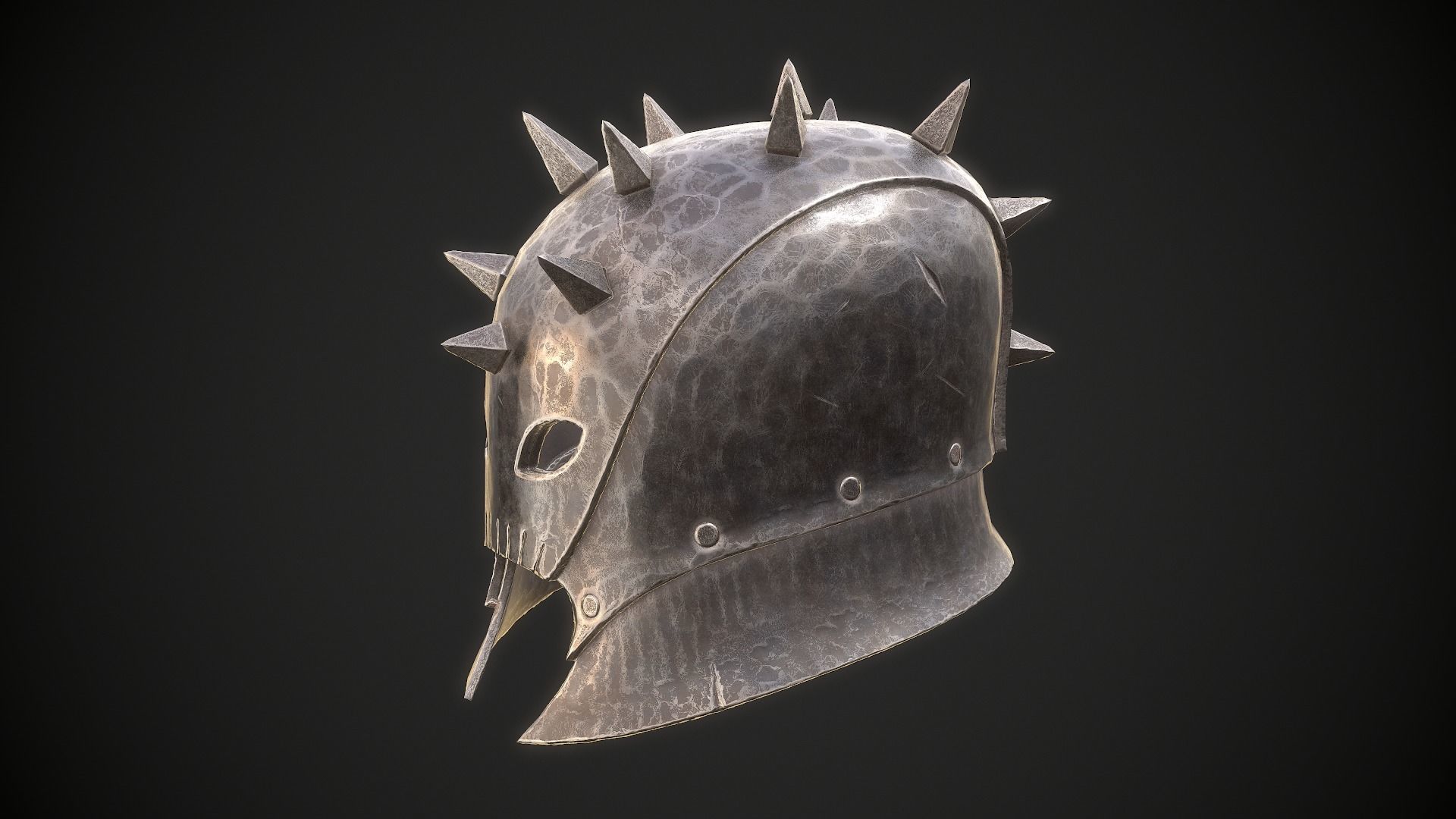Orc Helmet 04 Low-poly 3D model_4