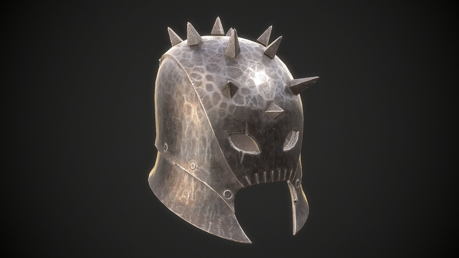 Orc Helmet 04 Low-poly 3D model_13