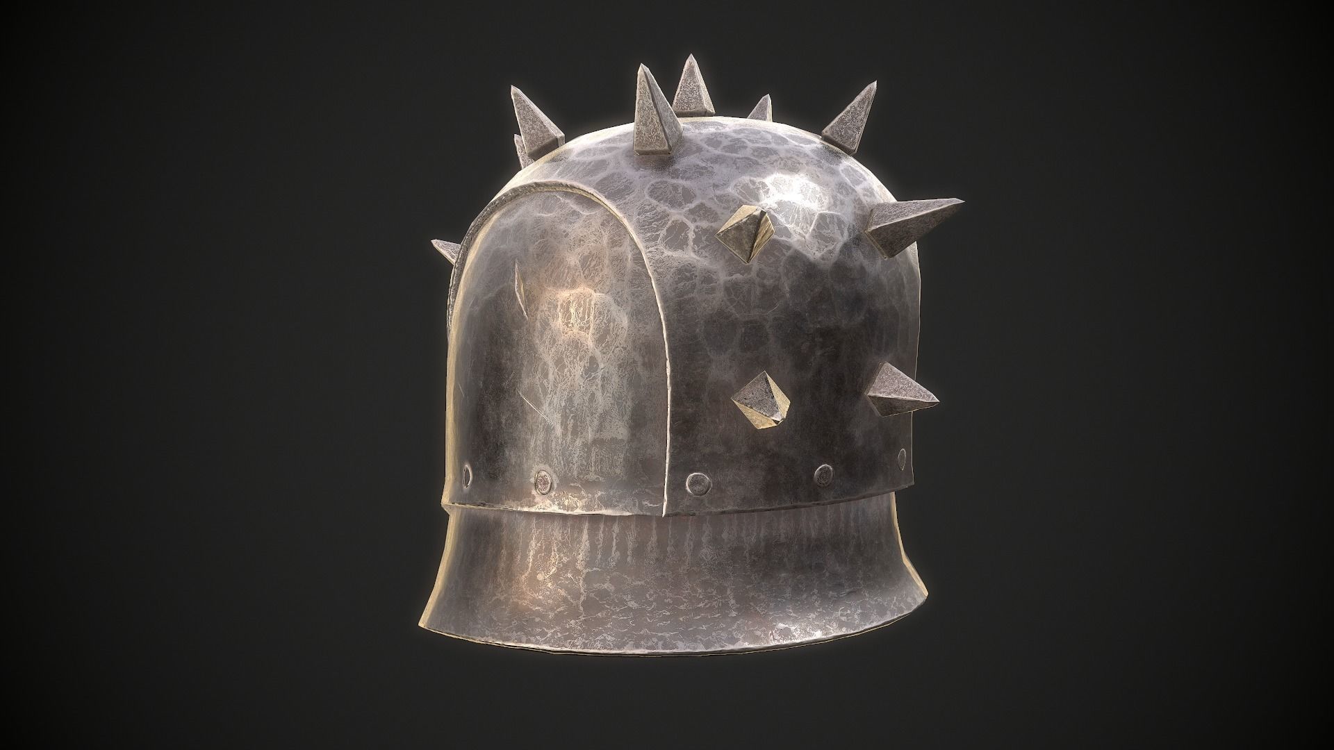 Orc Helmet 04 Low-poly 3D model_7