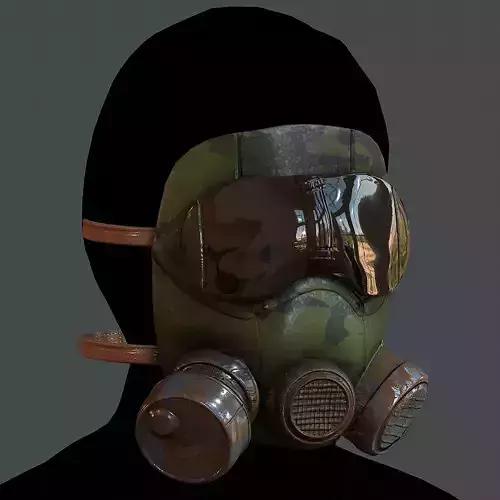 Gas mask helmet 3d model scifi Low-poly Low-poly 3D model