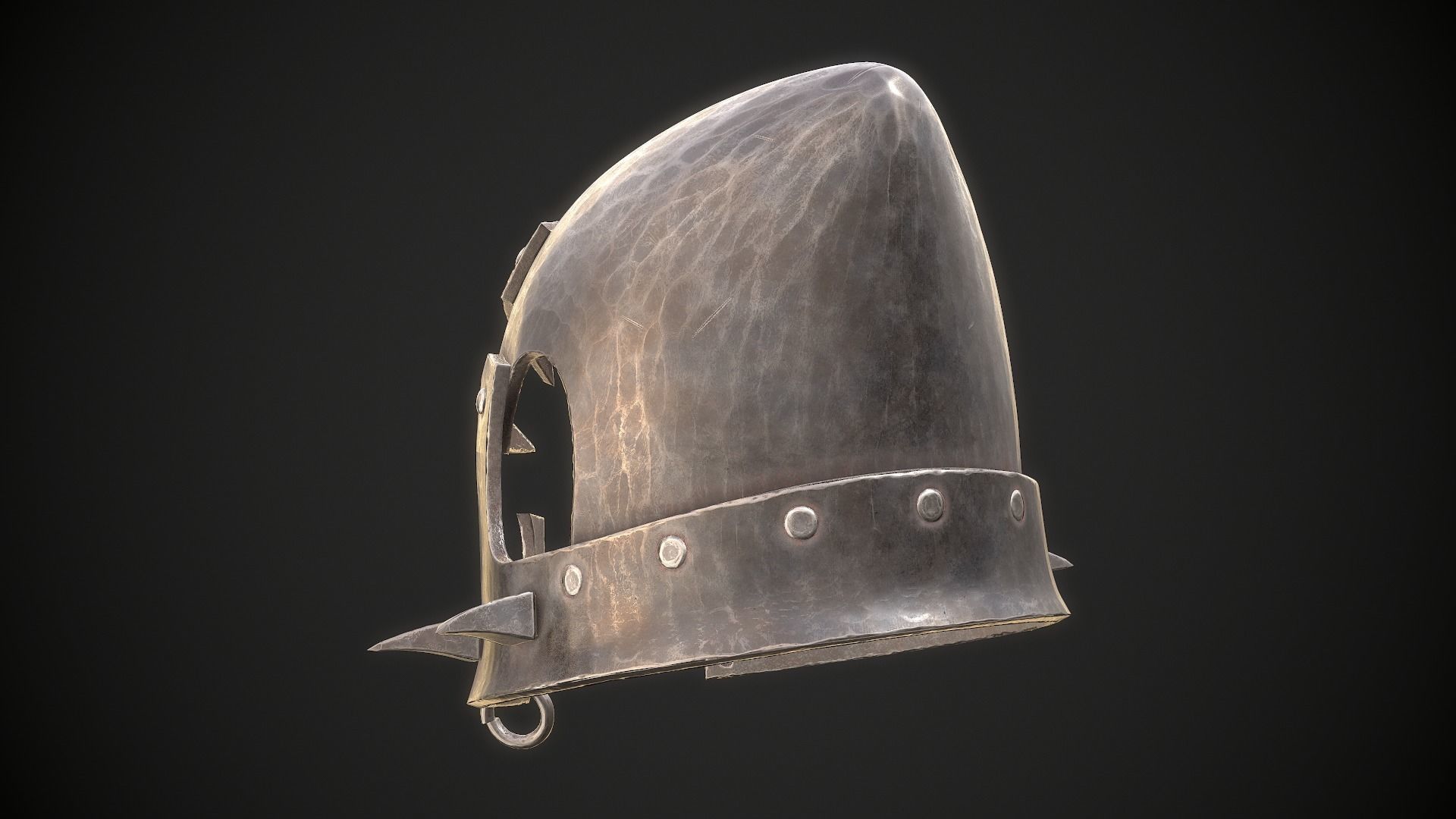 Orc Helmet 05 Low-poly 3D model_7