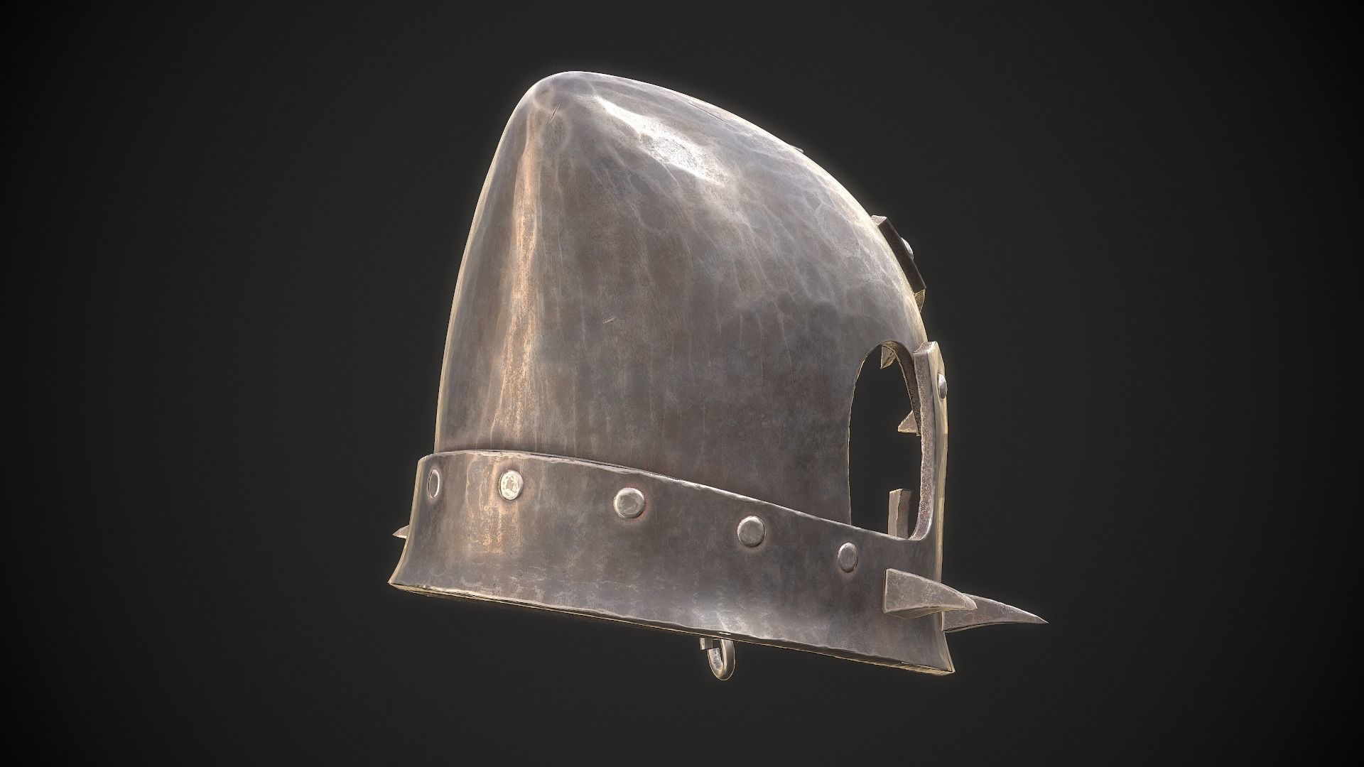 Orc Helmet 05 Low-poly 3D model_9