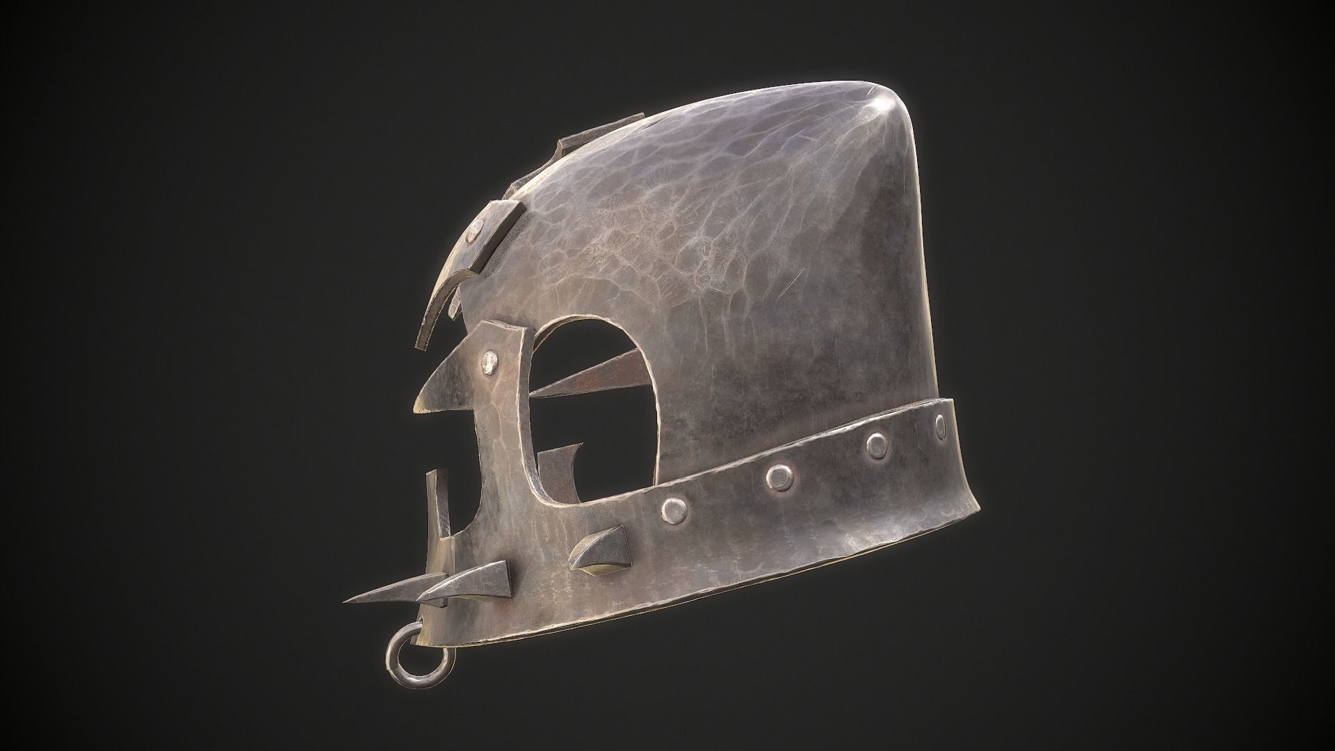 Orc Helmet 05 Low-poly 3D model_6