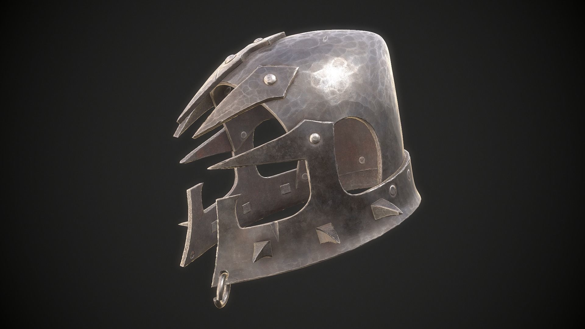 Orc Helmet 05 Low-poly 3D model_4