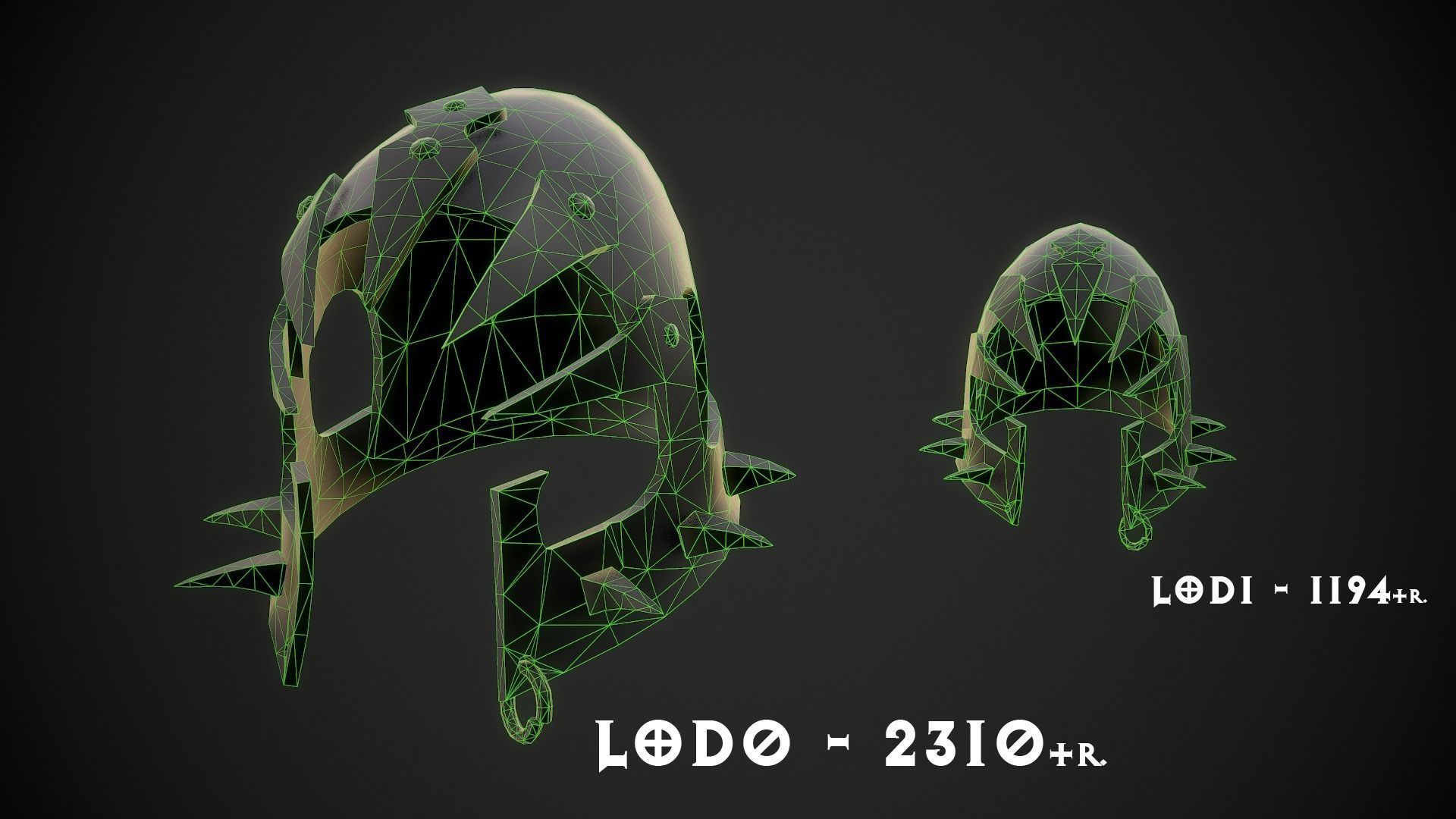 Orc Helmet 05 Low-poly 3D model_17