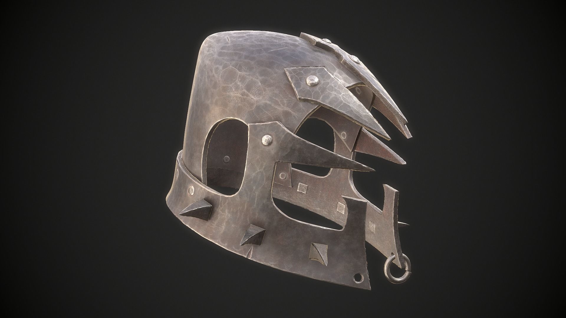Orc Helmet 05 Low-poly 3D model_12
