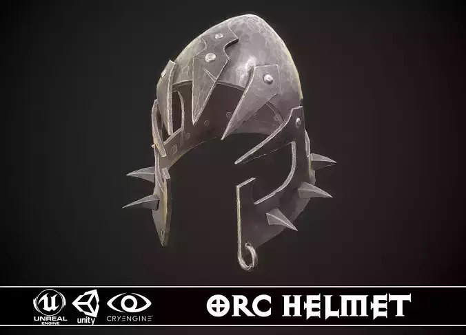 Orc Helmet 05 Low-poly 3D model