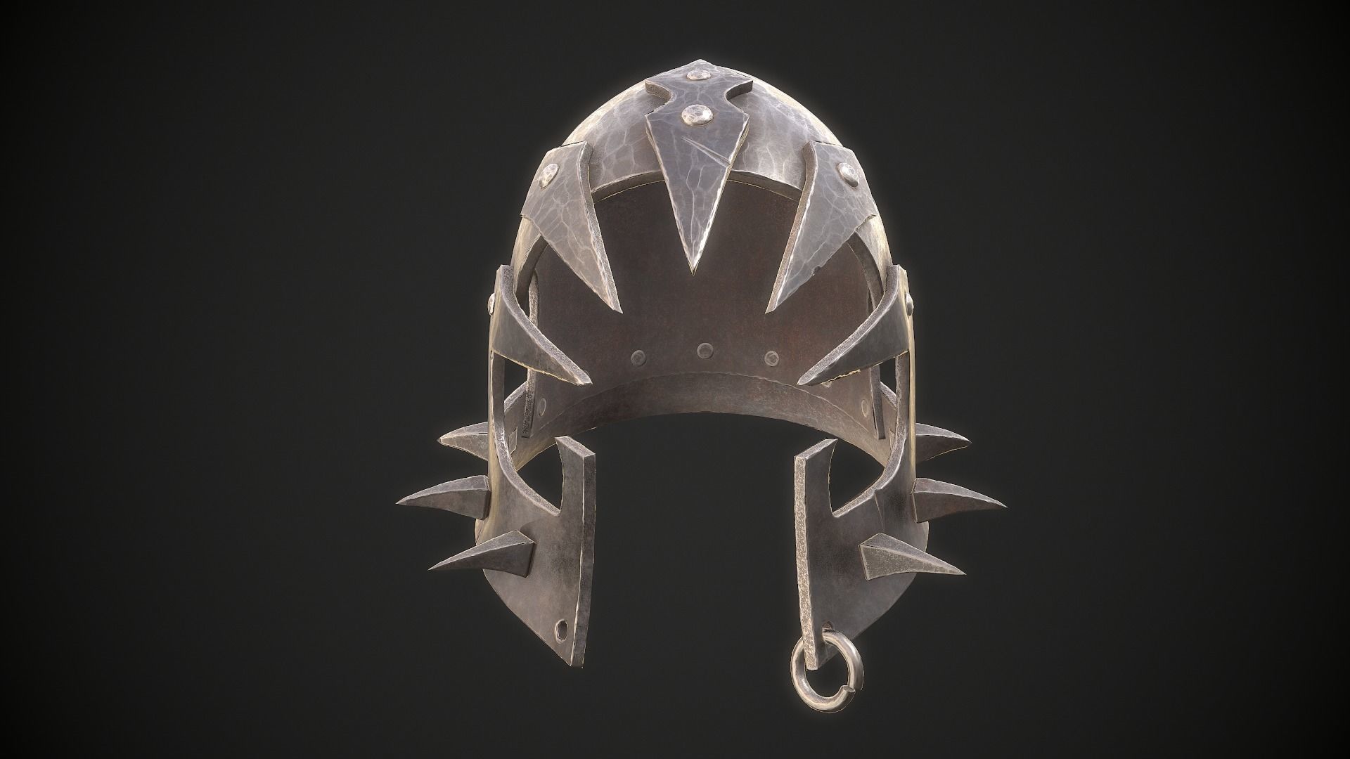 Orc Helmet 05 Low-poly 3D model_2