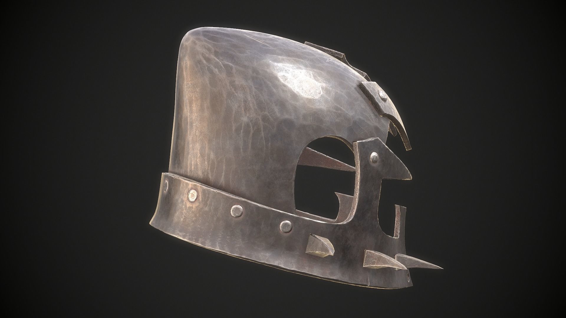 Orc Helmet 05 Low-poly 3D model_10