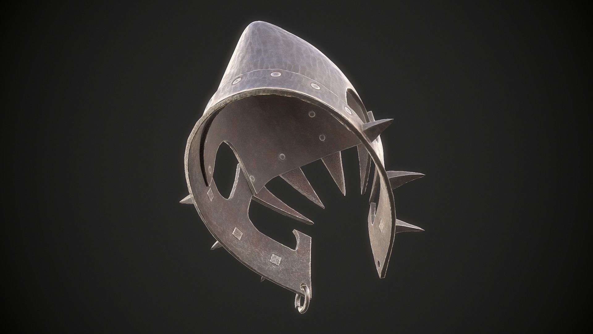 Orc Helmet 05 Low-poly 3D model_16